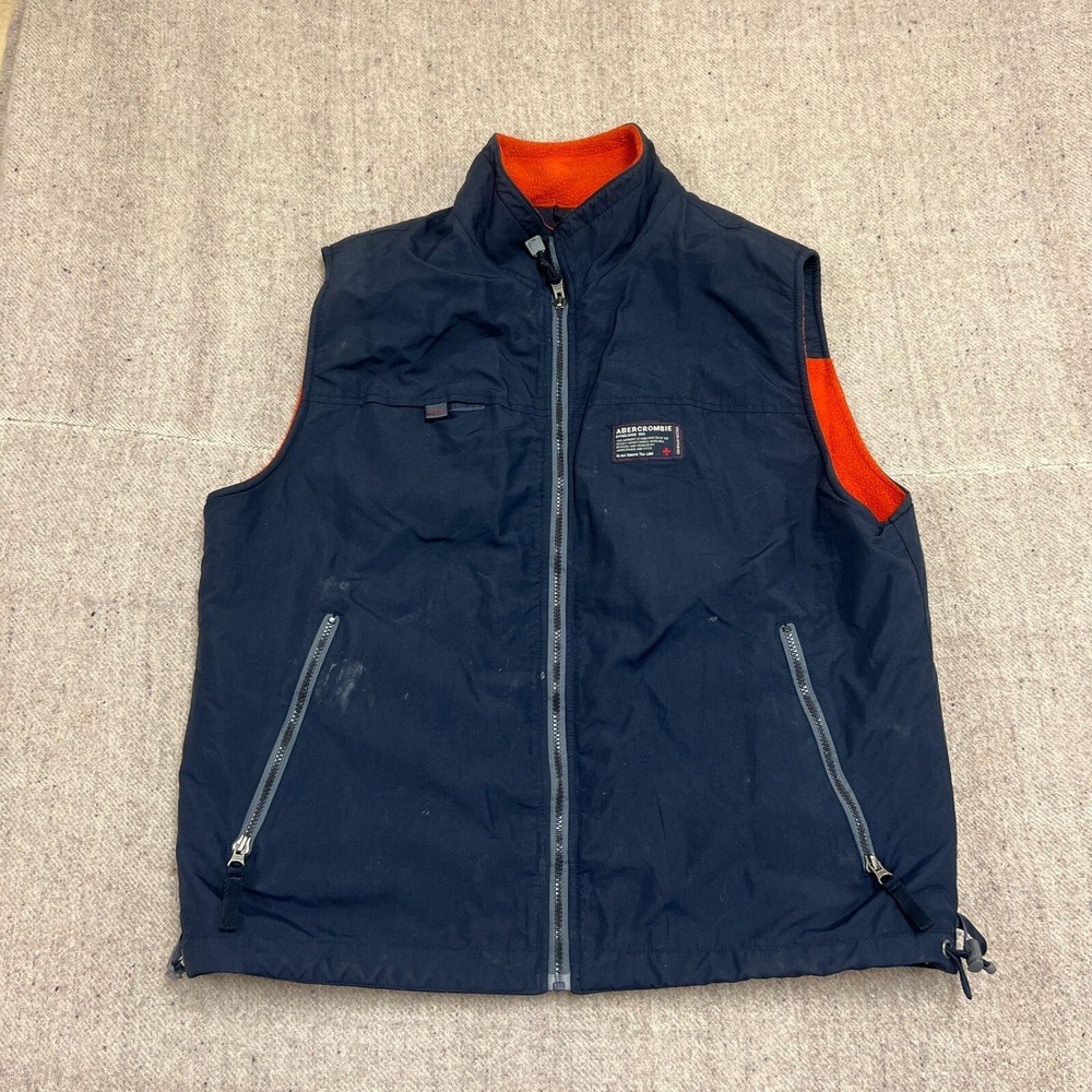 Vintage Abercrombie & Fitch Vest Mens Large Blue 2000s